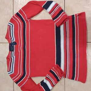 Chaps Women’s Red Striped Crewneck Sweater
